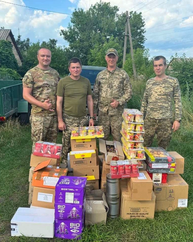 Soldier receiving aid from UK